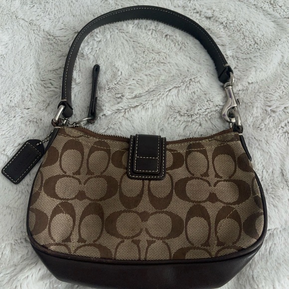 Coach Brown Shoulder Bag with Leather Trim - Picture 2 of 10